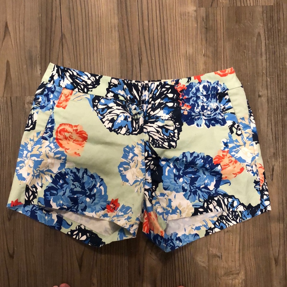 J crew floral side zip shorts size 14